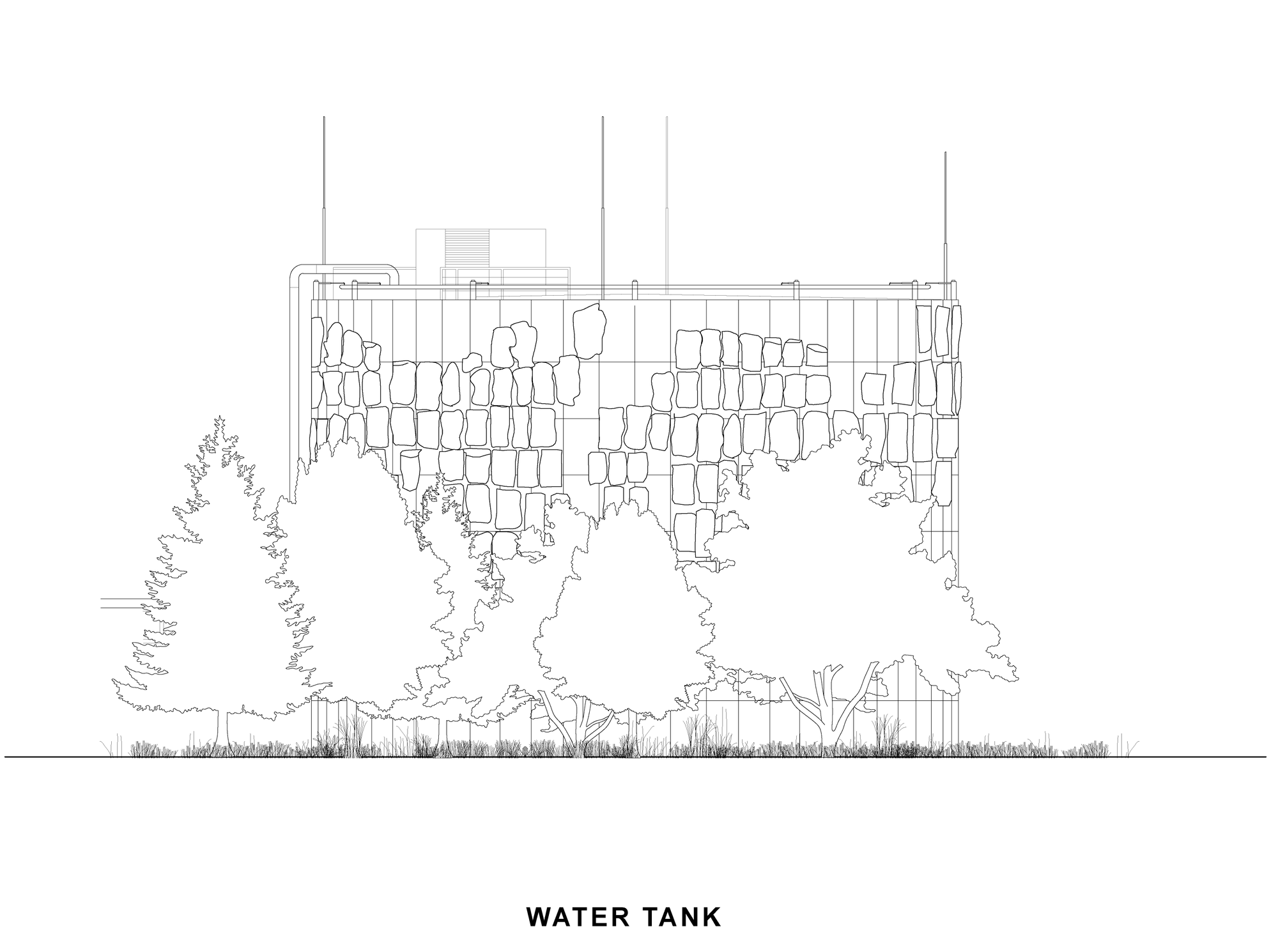 Figure 17. Process of erosion and material decay of water tanks. From rigid to enthropic configuration.