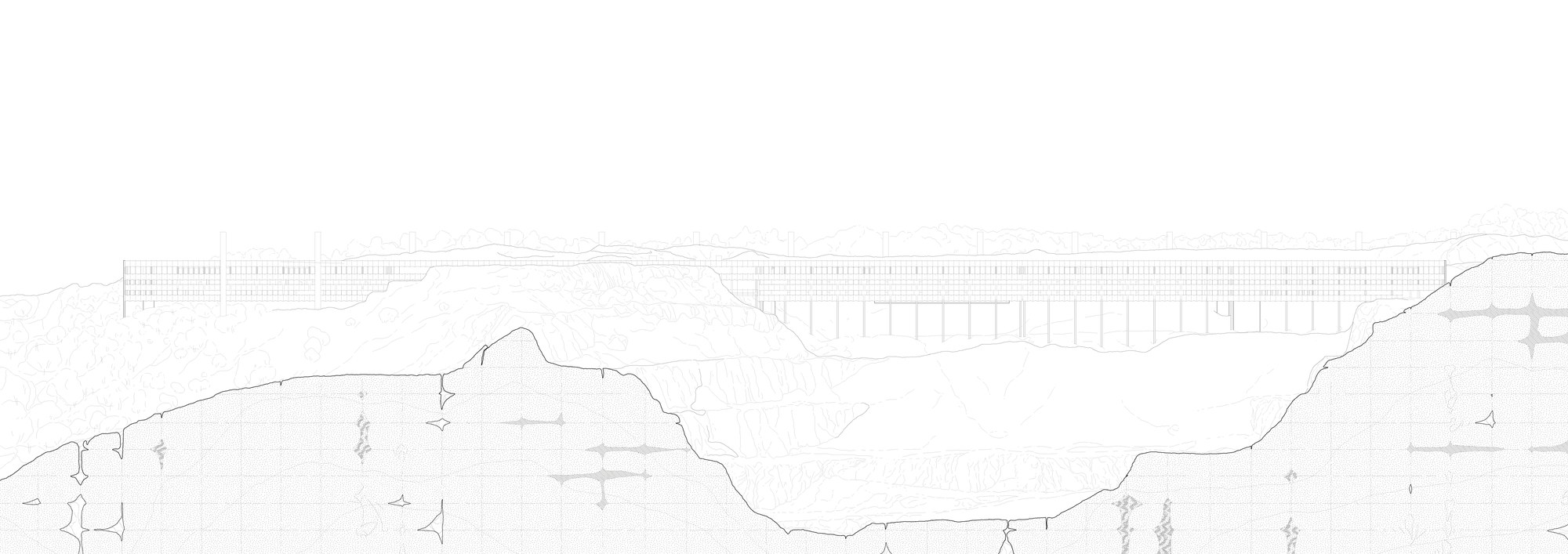 Figure 16. Longitudinal elevation of Pietra Scoria quarry