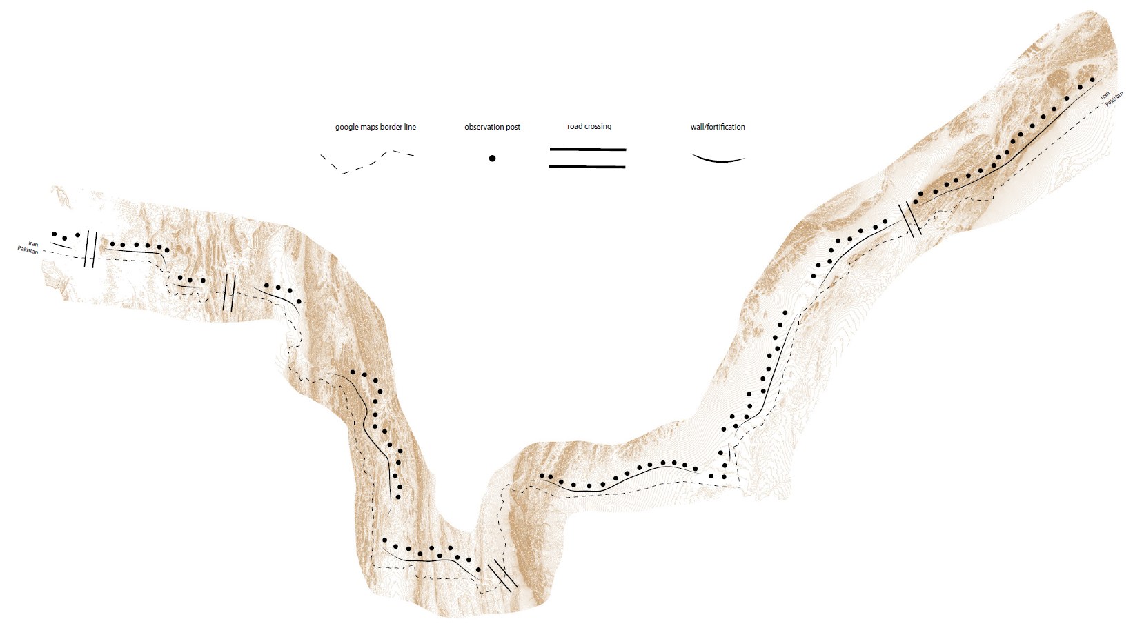 Figure 3. Scheme presenting fortifications along the border.