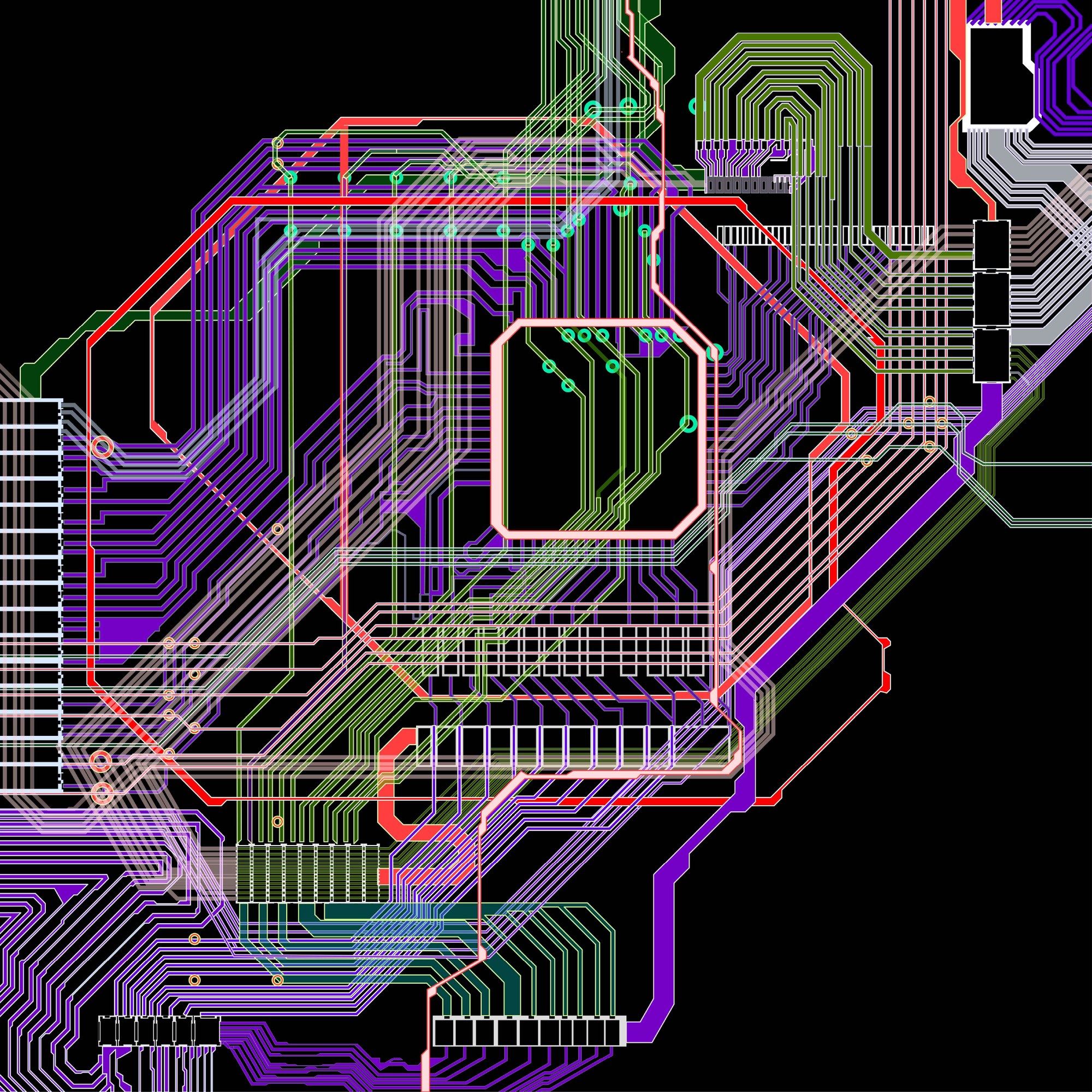 Figure 21. The principles of the site drawn as a computer-aided design of a circuit board
