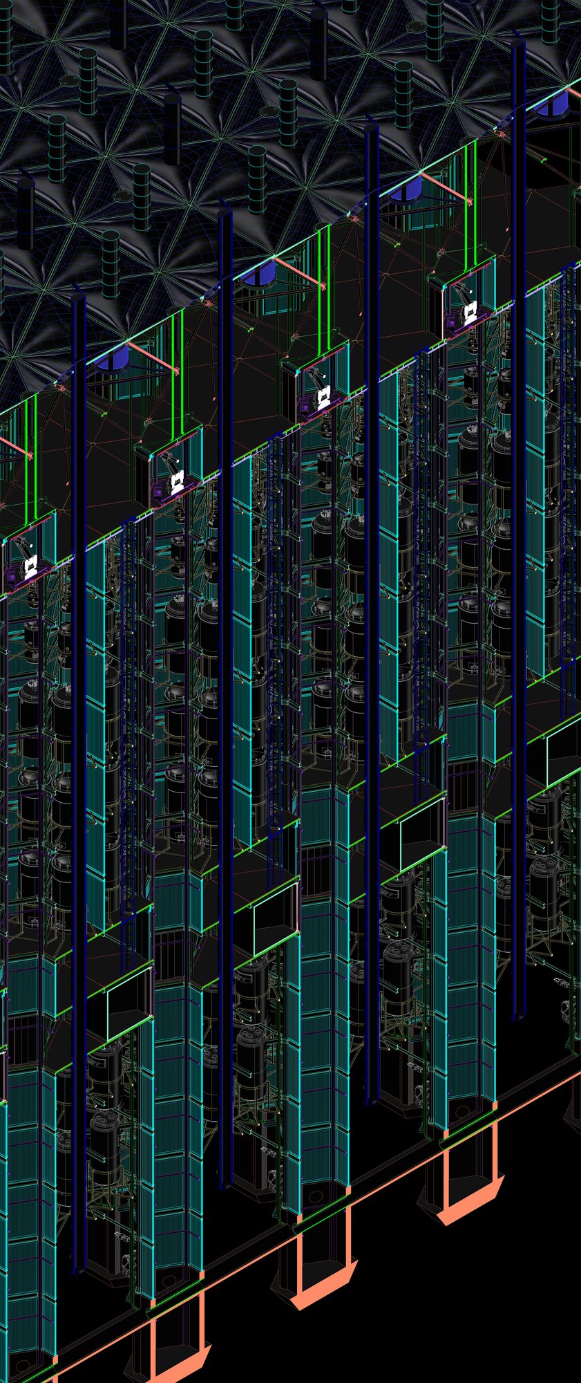 Figure 36. Axonometric section of the Production Units